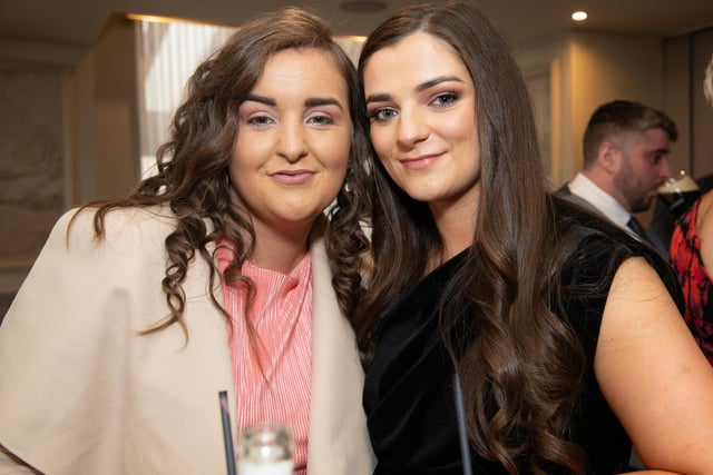 Deobhra Carlin and Orla Devlin at the Carndonagh Traders Association Business and Community Awards in Ballyliffen Lodge Hotel on Saturday night last.   Photo Clive Wasson at the Carndonagh Traders Association Business and Community Awards in Ballyliffen Lodge Hotel on Saturday night last.   Photo Clive Wasson