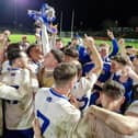 Ballinderry players celebrate their Ulster Intermediate title win in Healy Park.