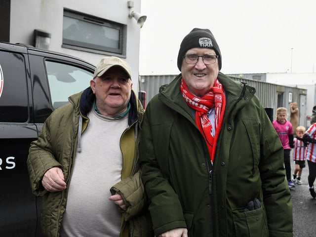 Fans in the Brandywell for Derry City’s game against Shelbourne. Photograph: George Sweeney
