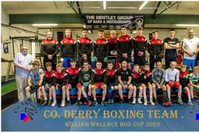 The Co. Derry Boxing team and coaches who will be travelling to Stirling, Scotland for the second running of the William Wallace Box Cup this weekend. Photograph by Peter McKane.