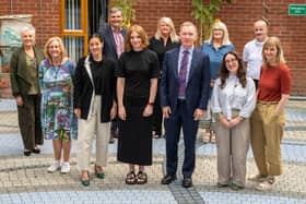 Chris Bryant and Sarah Owen are pictured meeting with leaders at the Holywell Trust. Martin McKeown.