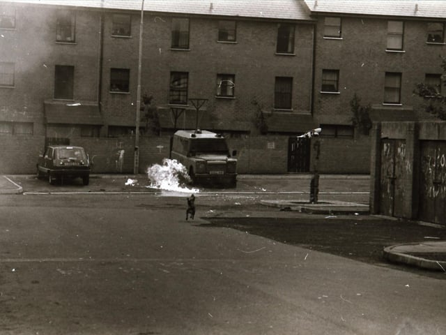 Scenes from the Bogside during rioting on August 12.