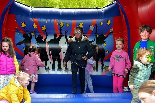 The Bouncy Castle was popular at the NW Migrants Forum’s ‘Celebrate Family – Connect Communities’ fun day at Coshquin on Sunday afternoon last. Photo: George Sweeney.  DER2320GS – 15