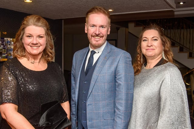 Una Culkin, Alan McClarty and Frances McDonnell pictured at Londonderry Musical Society’s 60th Anniversary dinner in the White Horse Hotel. Picture Martin McKeown. 14.01.23