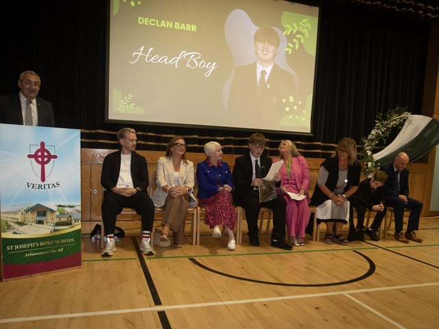 Mr. Gerry Beattie, Senior Teacher and MC for the St. Joseph's Boys School Annual Prizegiving. : .