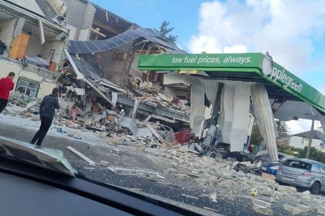 The scene of the devastating explosion in Creeslough.