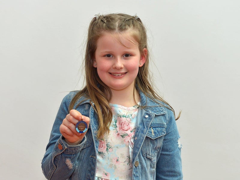 Portia Conaghan achieved 3rd place in P4 English Song at the Feis Dhoire Cholmcille on Friday at the Millennium Forum. Photo: George Sweeney.  DER2315GS – 212
