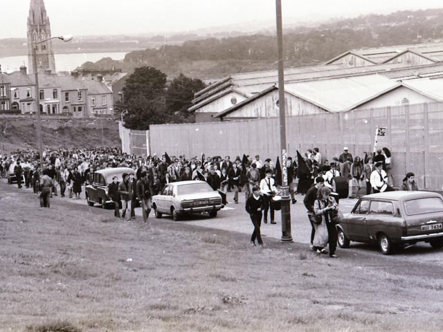 A march under way in August 1984.