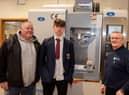 Jack Curran afrom Lisneal College pictured with Dad Gary and  Mechanical Engineering Lecturer Mickey Friel at Open Day at NWRC's Springtown Campus. 