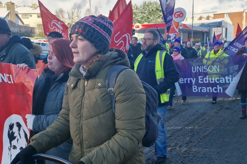 Marchers set off from Sainsbury's car park.