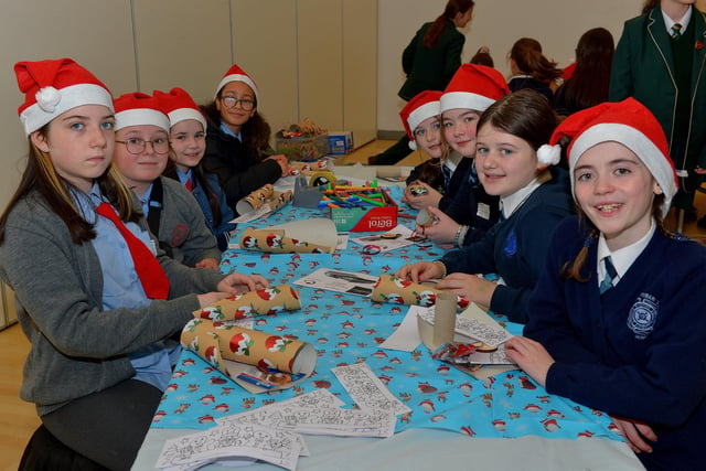 Pupils from Rosemount and St Brigid’s Primary Schools pictured at the St Cecilia’s College Christmas Workshop on Friday morning.  Photo: George Sweeney. DER2248GS – 87