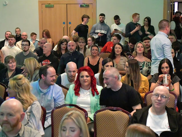 Fans at the Big Fight Night held in the Everglades Hotel on Saturday evening last. Photo: George Sweeney.  DER2312GS – 93