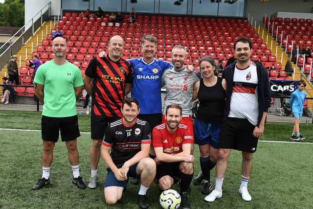 The Rainbow Warriors team took part in the Foyle Pride Football v Homophobia soccer competition held in Brandywell Stadium. Photo: George Sweeney