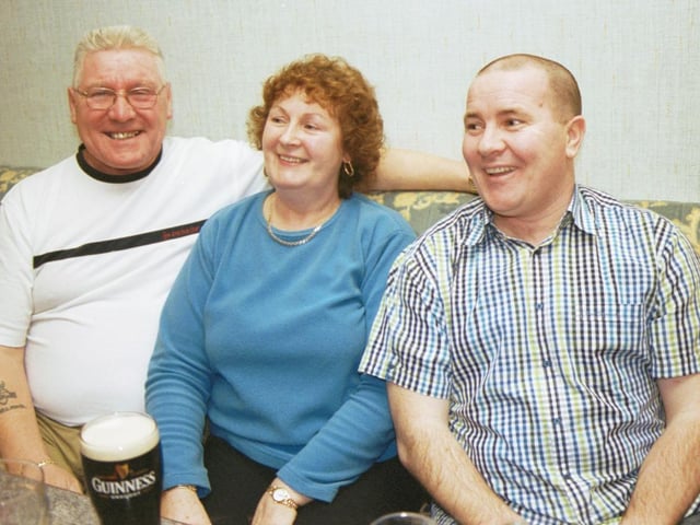 Stout Ferguson, Frankie Ferguson and Ricky Devine at the birthday party in the Rocking Chair.