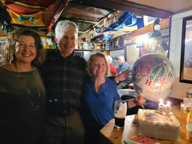 Cousins Kate, Sean and Breda who celebrated their 60th birthday together recently.