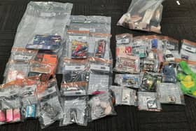 Some of the items seized by police this morning.