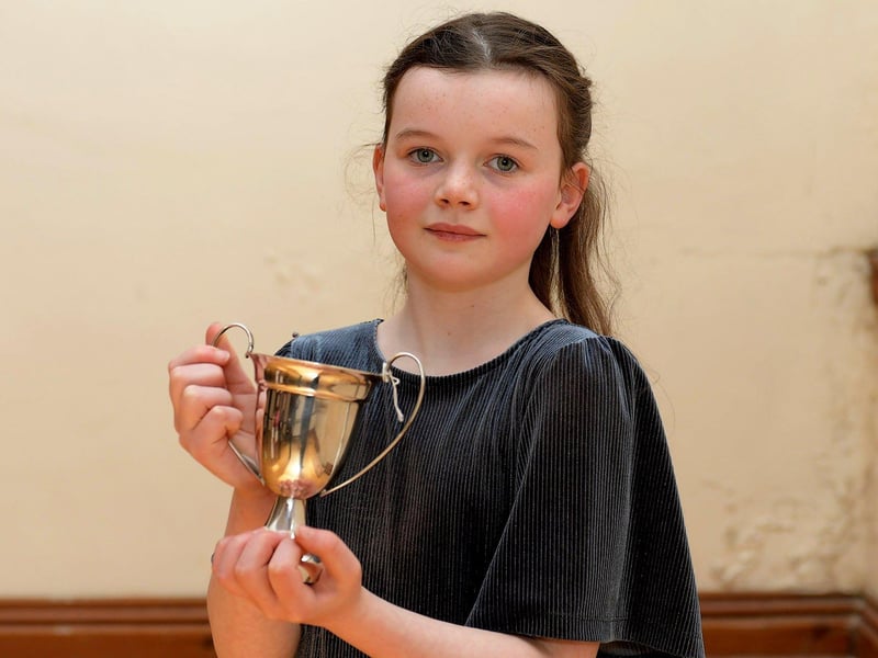 Aoife Tayor was winner of the P6/P7 Favourite Poem Feis Cup at the Feis Dhoire Cholmcille on Wednesday at St Columb’s Hall. Photo: George Sweeney.