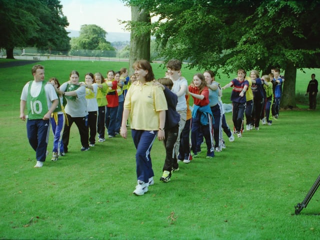 Young people having fun at a summer scheme in St. Columb's Park.