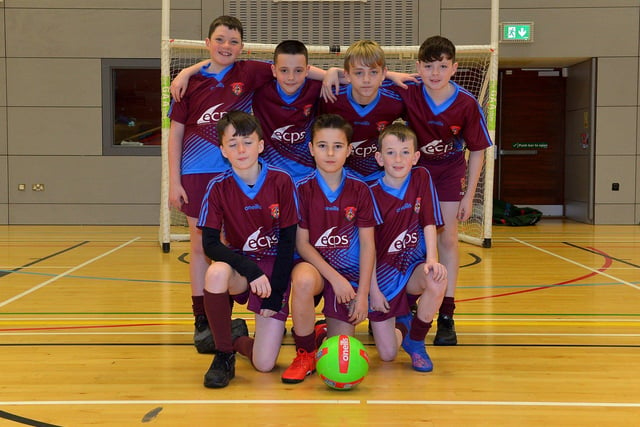 St John's Primary School 'A' winners of the Shield at the Boys' Indoor City Football Championships played in the Foyle Arena. Photo: George Sweeney. DER2306GS  02