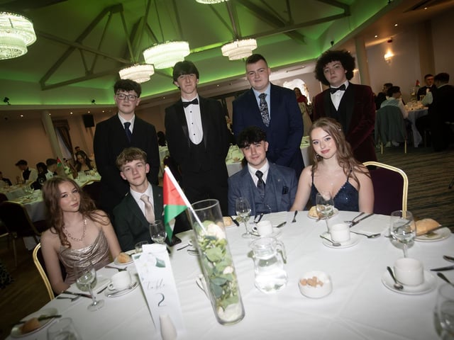 Group pictured at Friday night's St. Joseph's Boys School Formal at the Waterfoot Hotel, Derry. : .