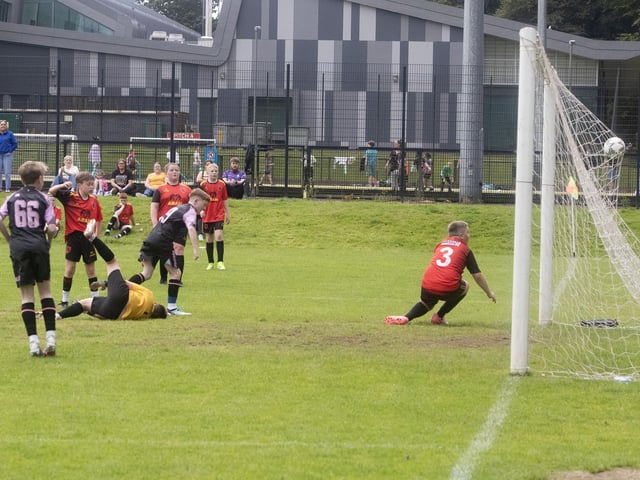 Action from Wednesday's u-12 Foyle Cup clash between Lisnaskea FC and Loughgall Youths in the O'Neills Foyle Cup at St. Columb's Park, Derry. (Photos: Jim McCafferty Photography)
