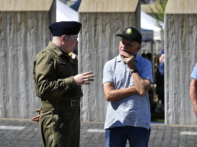 WWII military enthusiasts and collectors gathered in Ebrington square on Saturday to commemorate  BOA80 . Photo: George Sweeney