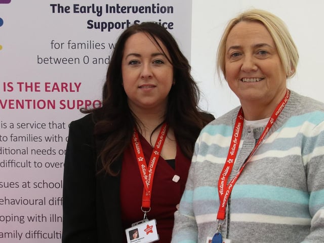 Shauna Spence, Service Co-Ordinator, Early Intervention Support Service and Tracy Radcliffe, Family Support Worker pictured at Skeoge Community Health Fair. (Photo - Deirdre Heaney, nwpresspics)