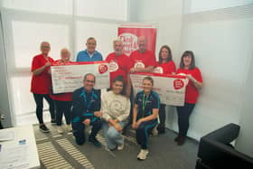 Back row from left to right Yvonne Monteith (Care Services Coordinator), Patricia Rankin, John McGrath, Eugene Rankin, Oran McBride, Karen King & Mona Duddy. Front row from left to right Ron McGowan