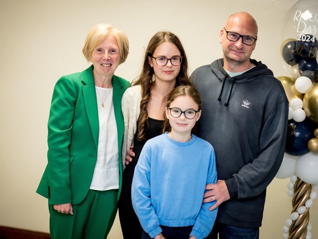 Dr Marie Ferris (Principal) , Aoife Gallagher and family.