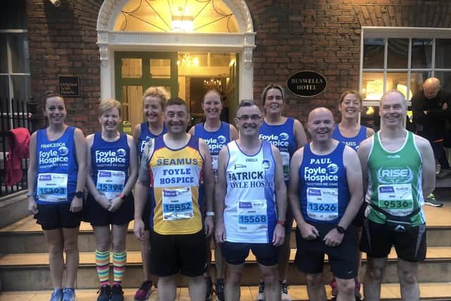 Members of Team Foyle Hospice pictured before last year’s Dublin Marathon.