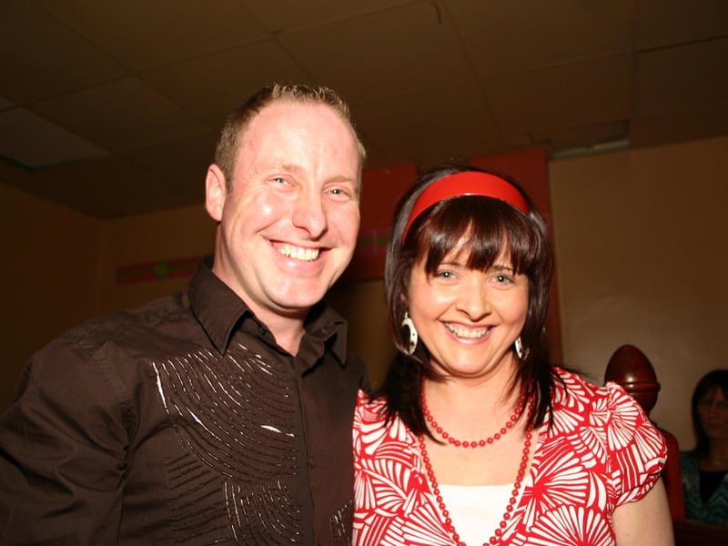 The Happy couple Jeannie McCallion with her husband George at the surprise party in the POClub. 4110/dd : .