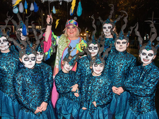 On the Ninth Wave, the parade in Derry which brought the annual Derry City and Strabane District Council Halloween Awakening of the Walled City to a dramatic conclusion followed by a fireworks display over the River Foyle. Picture Martin McKeown. 31.10.22