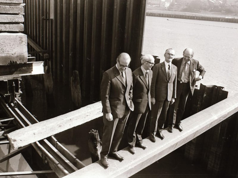 The Environment Minister and other dignitaries inspecting the new quayside road.