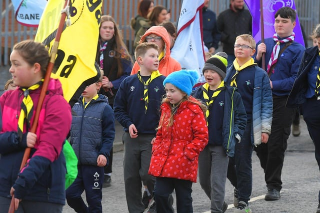 Scouts from Buncrana took part the Annual Errigal Scout County Founders Day Parade, in Derry, on Sunday afternoon last. Photo: George Sweeney