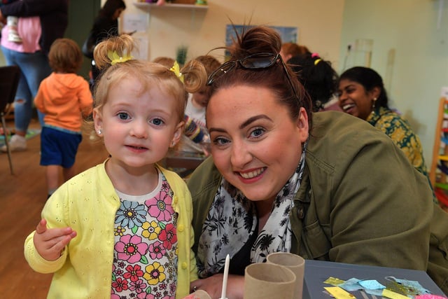 Remi Soal, aged 2, with Megan Ryan at the recent Action for Children’s ‘Top of the Tots’ event held at the Ebrington premises. Photo: George Sweeney. DER2331GS – 80