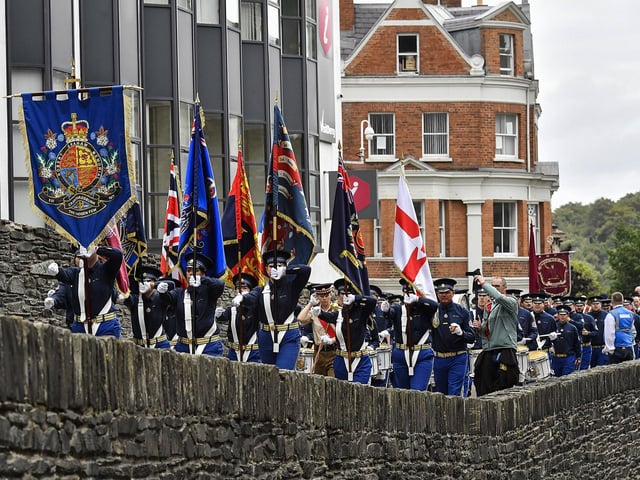 The ABOD parade on Derry’s Walls on Saturday morning. Photo: George Sweeney