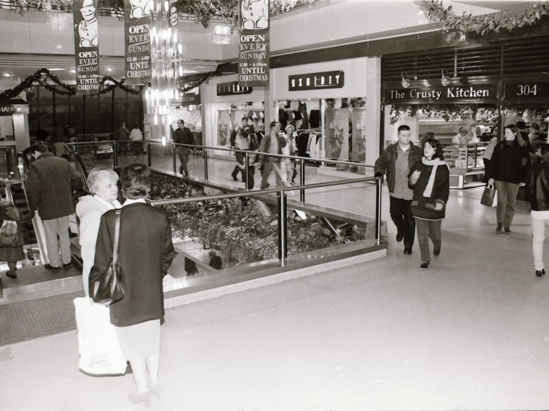 Shoppers and some of the stores at the Richmond Centre back in 1994.