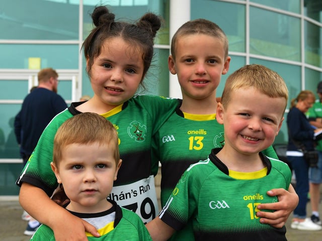 Caodhan, Niamh, Cian and Kai took part in the Aodhan’s children’s race on Thursday evening last. Photo: George Sweeney. DER2326GS - 44