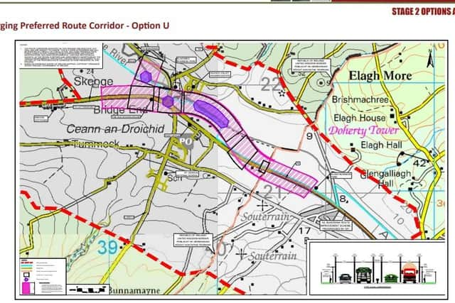 The emerging preferred route corridor.