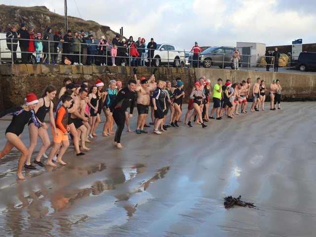 Malin Head Community Christmas Day Swim at Portmor Beach.