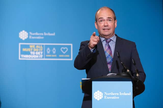 Chief Medical Officer Dr Michael McBride during a previous daily media broadcast at Parliament Buildings, Stormont, in Belfast. Kelvin Boyes.