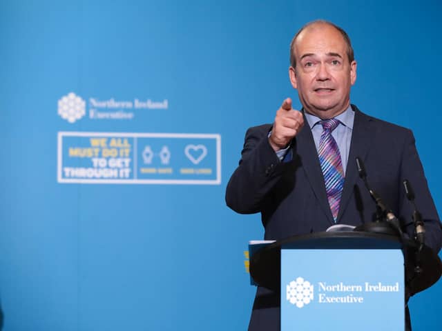 Chief Medical Officer Dr Michael McBride during a previous daily media broadcast at Parliament Buildings, Stormont, in Belfast. Kelvin Boyes.