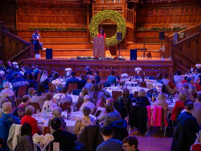 The Mayor Councillor Lilian Seenoi-Barr hosted a Christmas Community event at the Guildhall for people from across the Derry City and Strabane District Council area on Sunday. Picture Martin McKeown. 01.12.24 : Mayor's Community Christmas Party