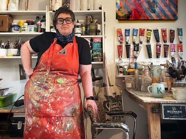The Artist in her studio