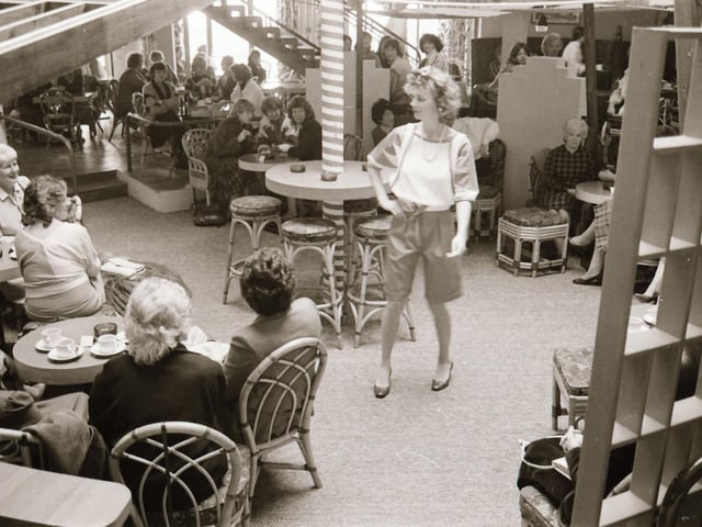 Models pictured wearing the latest fashions at Austins fashion show in Derry's Waterfoot Hotel back in the spring of 1985. Picture: Derry Journal Archive.