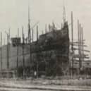 A ship under construction for model of Steamship 'Glendun'. Shipbuilding & Engineering Co c1900-1904