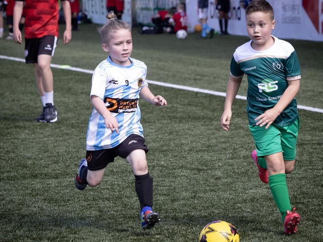 Action from one of the games in the Ryan McBride Cup at Brandywell recently. (Photos: Jim McCafferty Photography)