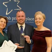 Carndonagh Traders' Association Chairperson Deirdre Bradley, secretary Davin Doherty and treasurer Elaine McColgan at the Pride of Place awards.