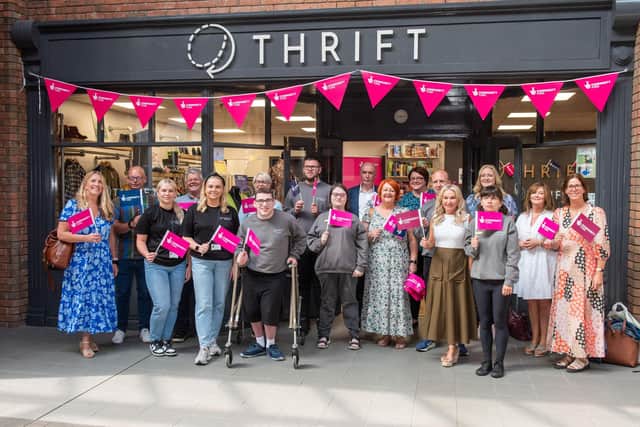 Launching ‘It starts with community,’ The National Lottery Community Fund’s new strategy to 2030 at the Thrift Charity Shop, run by Liberty Consortium in Derry.