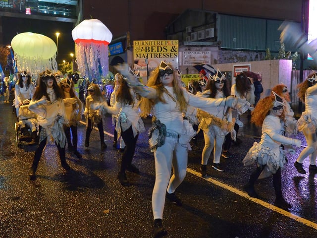 The Halloween carnival parade ‘On the Ninth Wave’ underway on Monday evening.  Photo: George Sweeney.  DER2244GS – 080